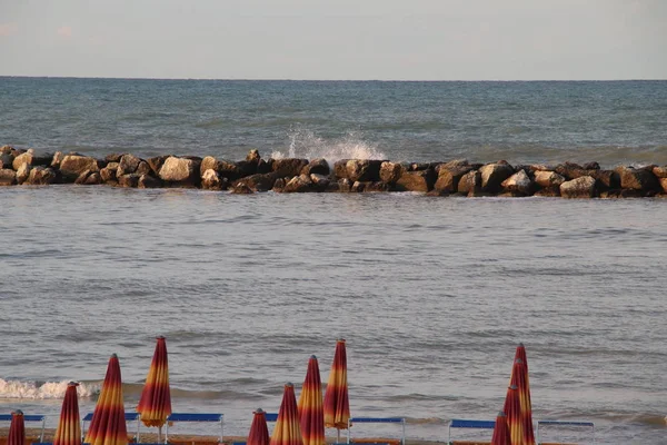 Гаттео Пляжі Узбережжі Адріатичного Моря Італії — стокове фото