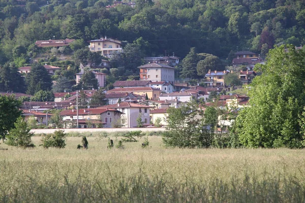 Pohled Malé Město Botticino Severní Itálii — Stock fotografie