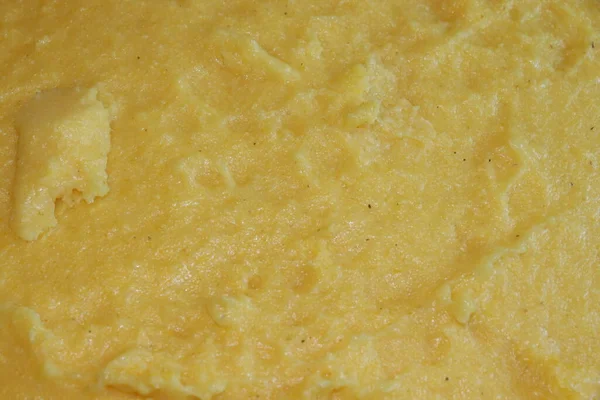 Polenta Tradicional Italiana Prato Farinha Milho Fervida — Fotografia de Stock