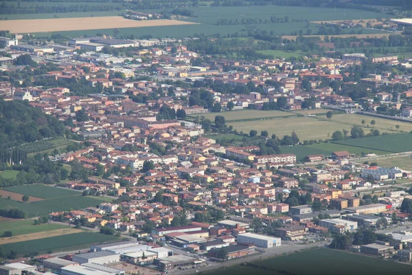 Pohled Brescia Město Severní Itálii Hory — Stock fotografie