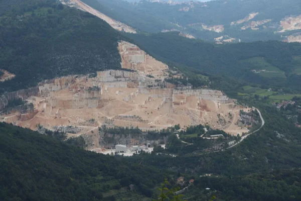 Montagnes Avec Carrières Marbre Botticino Dans Nord Italie — Photo