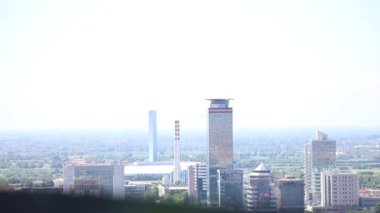 Bir Brescia, şehir Kuzey İtalya'daki havadan görünümü