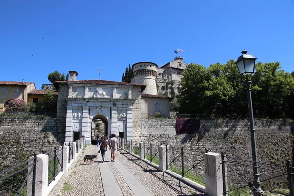 Antike Burg Brescia Einer Stadt Norditalien — Stockfoto