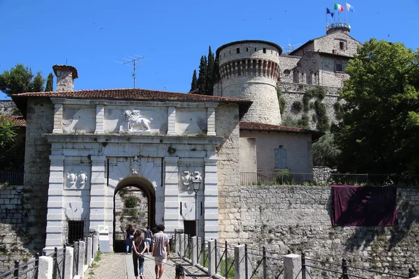 Древний Замок Брешии Городе Севере Италии — стоковое фото