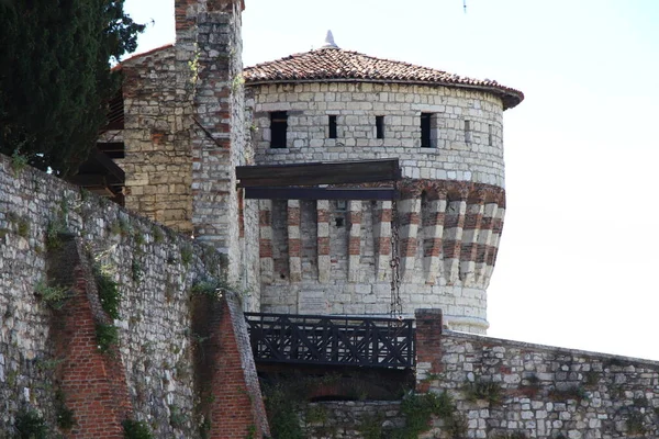 Castelo Antigo Brescia Uma Cidade Norte Itália — Fotografia de Stock