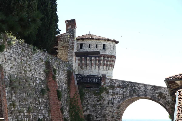 Castelo Antigo Brescia Uma Cidade Norte Itália — Fotografia de Stock