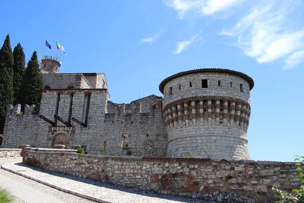 Starobylý Hrad Brescia Město Severní Itálii — Stock fotografie