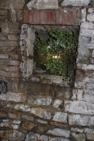 Detalhe Arquitetônico Castelo Antigo Brescia Uma Cidade Norte Itália — Fotografia de Stock