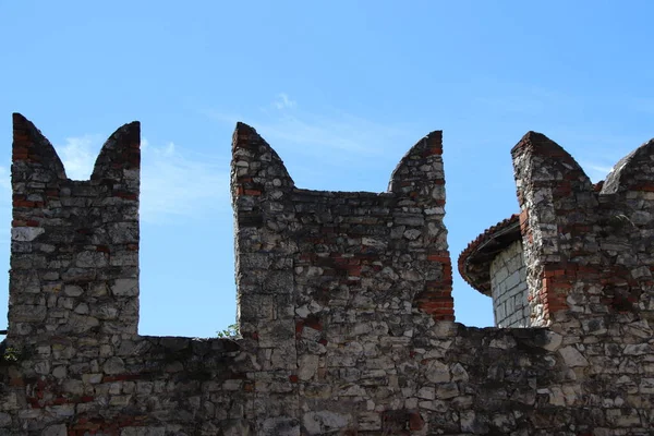 Dettaglio Architettonico Nell Antico Castello Brescia Città Del Nord Italia — Foto Stock