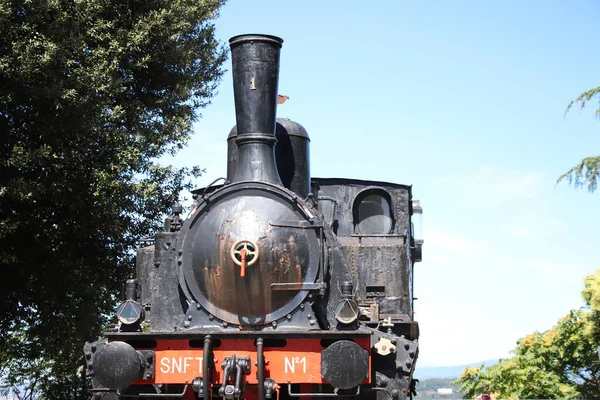 Lokomotive Gefangenendenkmal Auf Dem Cidneo Hügel Des Schlosses Grünen Park — Stockfoto