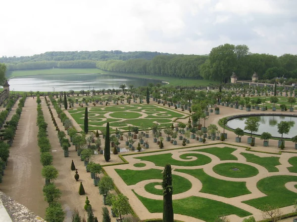 Vista Increible Los Jardines Del Palacio Versalles Francia Vista Panorámica Fotos De Stock