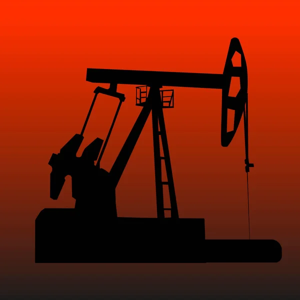   Gün batımında petrol üreten petrol fabrikası.