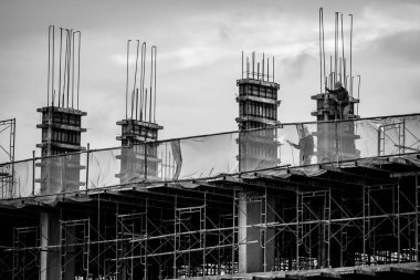 siyah beyaz Bina yapım aşamasında