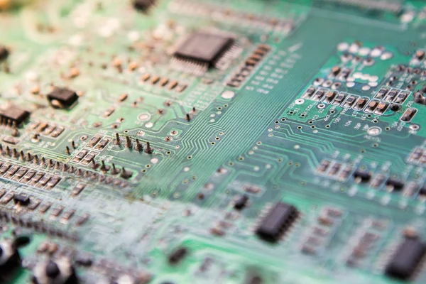 Green Electronic circuit board — Stock Photo, Image