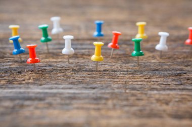 Renkli odak Tahta arkaplan üzerine birçok lobut ve kopyalama alanı