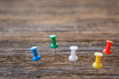 Renkli odak Tahta arkaplan üzerine birçok lobut ve kopyalama alanı