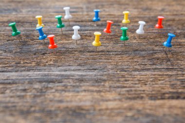 Renkli odak Tahta arkaplan üzerine birçok lobut ve kopyalama alanı