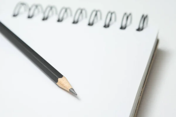 Selective Focus Pencils Notepads White Background — Stock Photo, Image