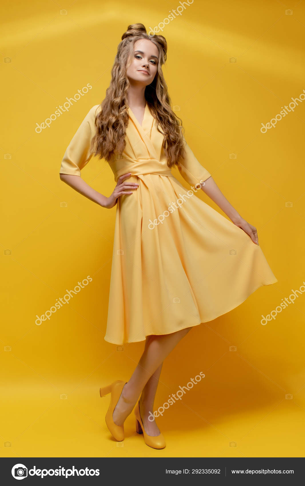 stylish yellow dress