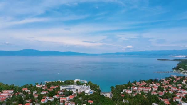 Vista Dall Alto Una Città Accogliente Croazia Chiamata Krk — Video Stock