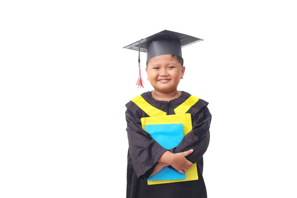 Portrait Asian Kindergarten Boy Feeling Happy Excited Wearing Simple Home — Stock Photo, Image