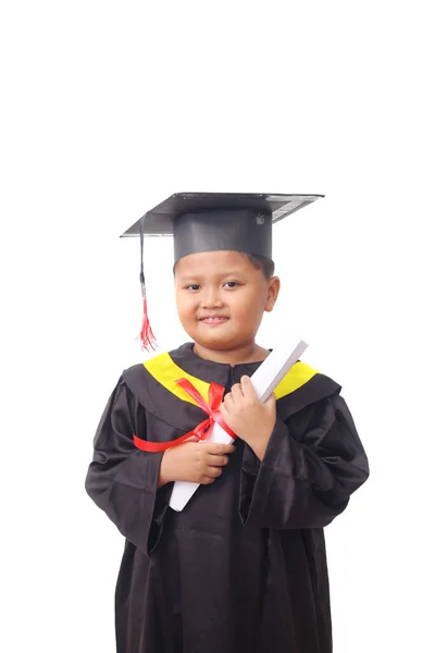 Retrato Menino Jardim Infância Asiático Sentindo Feliz Animado Vestindo Roupas — Fotografia de Stock