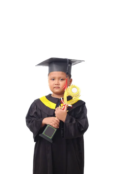 Retrato Menino Jardim Infância Asiático Sentindo Feliz Animado Vestindo Roupas — Fotografia de Stock