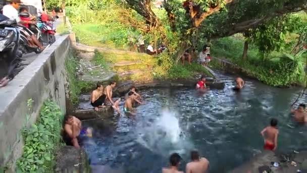 Yogyakarta Indonesia Jun 2020 Children Play Water Swim River Great — Stock Video