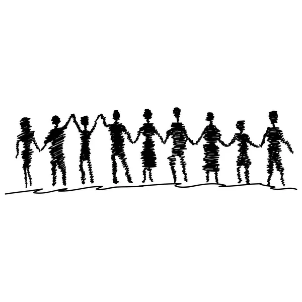 Ескіз Людей Поєднує Собі Головоломку Лампочкою Символізує Ідею — стокове фото
