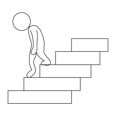 İş kaybından dolayı merdivenlerden yavaşça inen bir kişinin robot resmi.