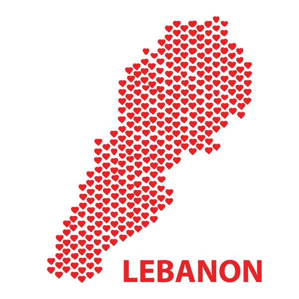Disegno Mano Che Simboleggia Molto Amore Libanone — Vettoriale Stock