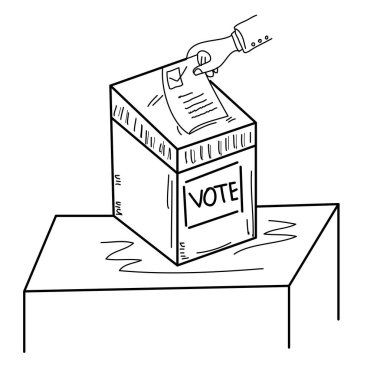 El çizimi bir seçim konsepti. Vektör. İllüzyon. Çizim