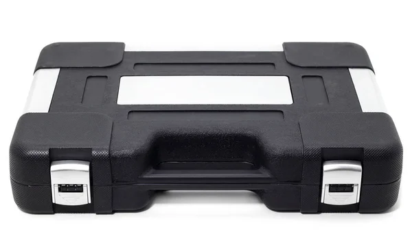 白い背景に自動車用具のセットを持つ黒いケース — ストック写真