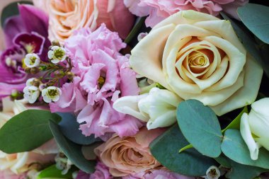 nazik tonlarda çiçek buketi çiçek arka plan kadar yakın