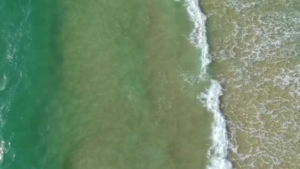 Vacker Utsikt Över Havet Från Ovan Surfare Och Vågor — Stockvideo