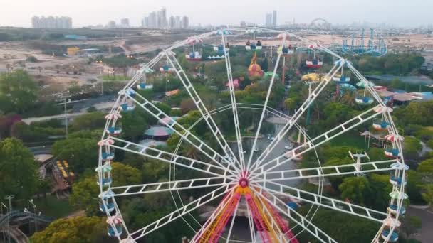 Riesenrad Eine Schöne Aussicht Von Einer Drohne Die Der Nähe — Stockvideo