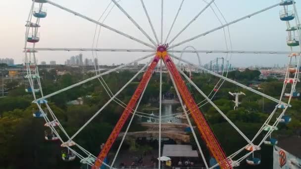 Riesenrad Eine Schöne Aussicht Von Einer Drohne Die Der Nähe — Stockvideo