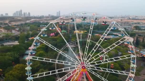 Riesenrad Eine Schöne Aussicht Von Einer Drohne Die Der Nähe — Stockvideo