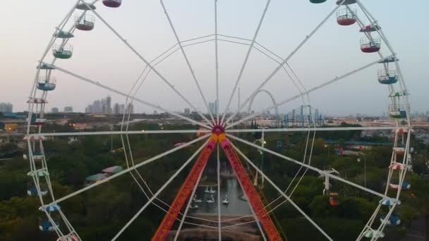 Riesenrad Eine Schöne Aussicht Von Einer Drohne Die Der Nähe — Stockvideo