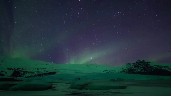 Kuzey Işıkları Veya Aurora Borealis Gece Gökyüzünü Gün Üstü Gerçeküstü — Stok fotoğraf