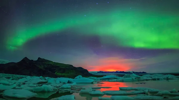 Die Nordlichter Oder Polarlichter Ist Ein Naturphänomen Das Den Nachthimmel — Stockfoto