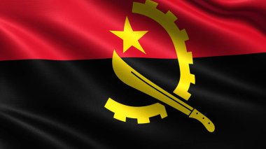 Angola bayrağı, kumaş dokusu sallayarak