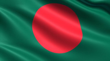 Bangladeş bayrağı, kumaş dokusu sallayarak