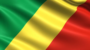 Kongo Cumhuriyeti bayrağı, sallama kumaş dokusu ile