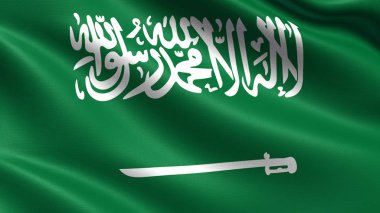 Suudi Arabistan bayrağı, sallama kumaş dokusu ile