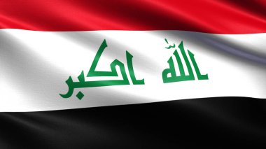 Irak bayrağı, sallama kumaş dokusu ile