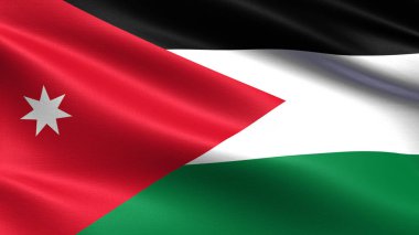 Ürdün bayrağı, kumaş dokusu sallayarak