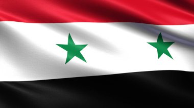 Suriye bayrağı, sallama kumaş dokusu ile
