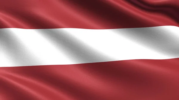 Bandera Letonia Con Textura Tejido Ondulante — Foto de Stock