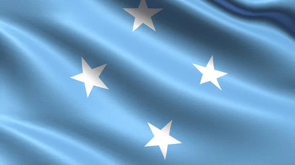 Micronesia Flag Waving Fabric Texture — Stock Photo, Image